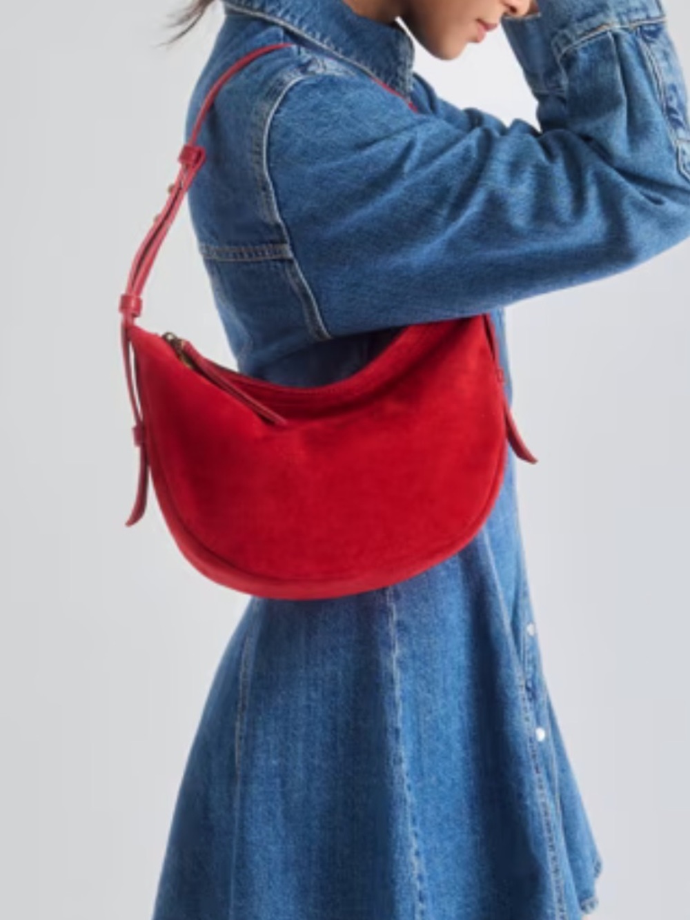 The Sak Tess Shoulder Bag - Scarlet Red Suede